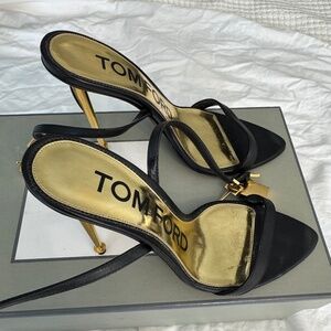 TOM FORD padlock pointy naked sandal size 7.5